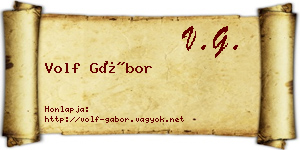 Volf Gábor névjegykártya