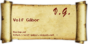 Volf Gábor névjegykártya
